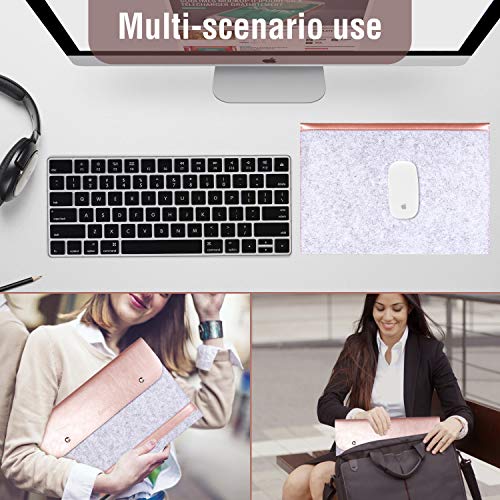 EooCoo Funda Portátil Compatible con 2010-2017 Old MacBook Air 13 A1369 A1466, Old Macbook Pro 13 A1504 A1425, Laptop Sleeve con Cuero de Microfibra - Oro Rosa