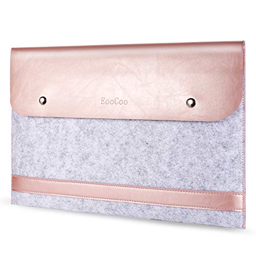 EooCoo Funda Portátil Compatible con 2010-2017 Old MacBook Air 13 A1369 A1466, Old Macbook Pro 13 A1504 A1425, Laptop Sleeve con Cuero de Microfibra - Oro Rosa