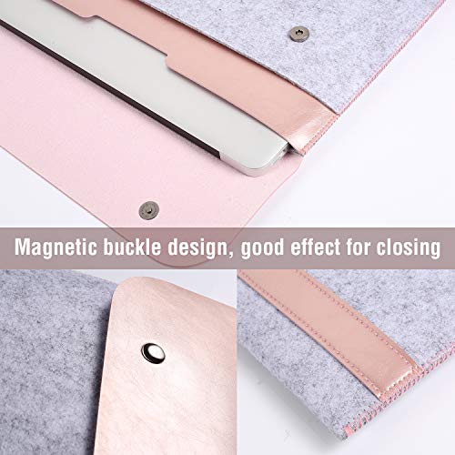 EooCoo Funda Portátil Compatible con 2010-2017 Old MacBook Air 13 A1369 A1466, Old Macbook Pro 13 A1504 A1425, Laptop Sleeve con Cuero de Microfibra - Oro Rosa