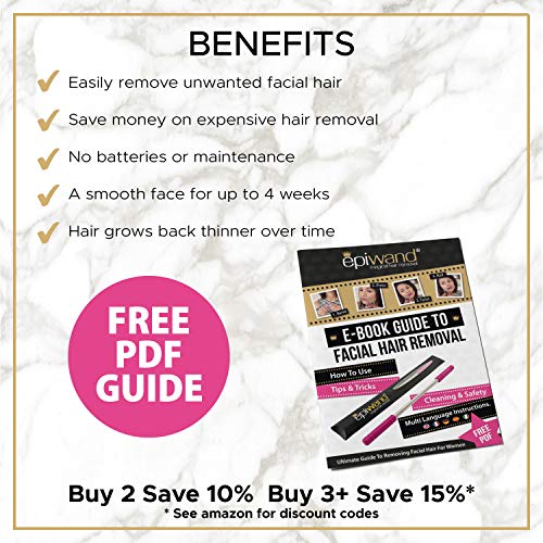 Epiwand Kit de Depilacion Facial | Depiladora Facial Mujer y Depilador Cejas de Mujer para una Depilación Rápida y Fácil | Incluye 1x Depiladora de Vello Facial y 1x Afeitadora/Recortadora de Cejas