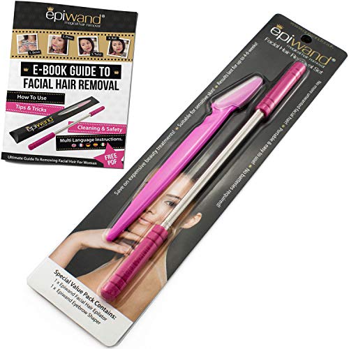 Epiwand Kit de Depilacion Facial | Depiladora Facial Mujer y Depilador Cejas de Mujer para una Depilación Rápida y Fácil | Incluye 1x Depiladora de Vello Facial y 1x Afeitadora/Recortadora de Cejas
