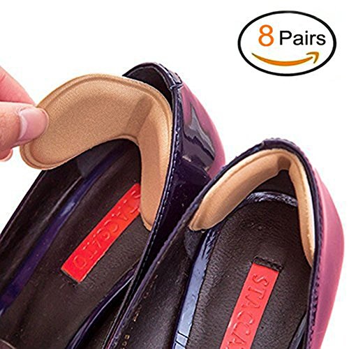 EQLEF Talón de Las Plantillas del Zapato Evitar Rozaduras talón de los Zapatos de tacón engomadas de Ajustes de la Longitud del Zapato del tacón Zapatos de Ratones (8 Pares)