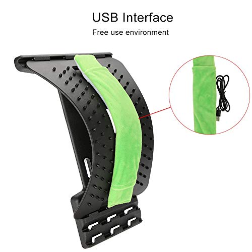 Equipo de cuidado de tracción cervical con masaje de cuello estirado que usa un masajeador USB para la corrección del corrector de la postura de la camilla de calefacción shiatsu(Negro)