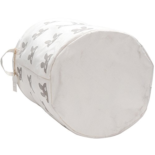 Equipo de mar de 19.7 pulgadas Recubrimiento impermeable de gran tamaño Tejido de algodón Ramie Plegable Cesto para la ropa Canasta de almacenamiento de lona de arpillera cilíndrica con elegante