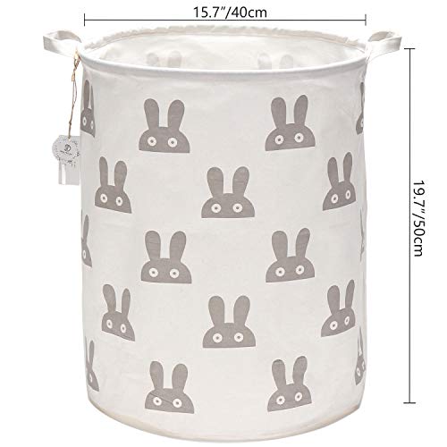 Equipo de mar de 19.7 pulgadas Recubrimiento impermeable de gran tamaño Tejido de algodón Ramie Plegable Cesto para la ropa Canasta de almacenamiento de lona de arpillera cilíndrica con elegante