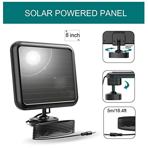 ERAY Luz Solar Exterior, Lámpara Solar 100 Leds con Sensor de Movimiento, Panel Solar Separado/ 700 Lúmenes/ IP44 Impermeable/ 2200mAh Batería Recargable, Luz de Seguridad para Jardín, Patio, Camino