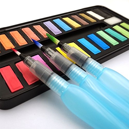ERCENTURY - Juego de bolígrafos de agua, rellenables, a prueba de fugas, para acuarela y letras 3 Sizes Point Tip