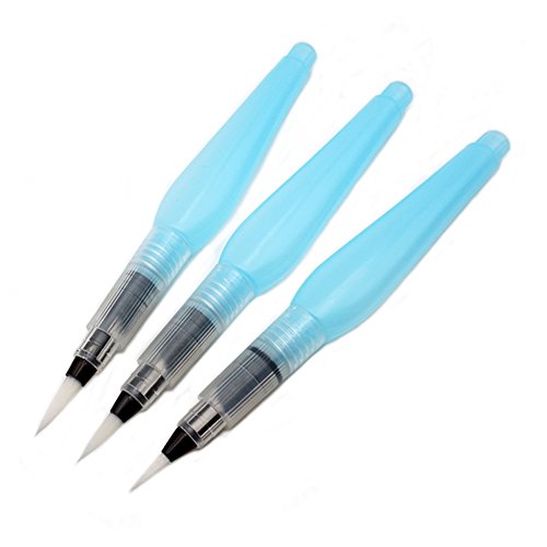 ERCENTURY - Juego de bolígrafos de agua, rellenables, a prueba de fugas, para acuarela y letras 3 Sizes Point Tip