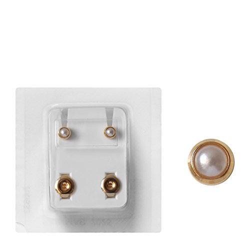 Erst Pendientes Dorados estériles Pendientes Aro con Perla