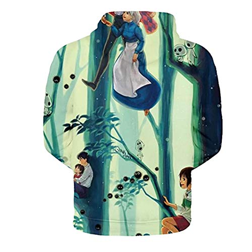 ESACLM Unisexo Sudadera con Capucha 3D Impreso Anime My Neighbor Totoro Camisa de Entrenamiento Largo Manga Encapuchado Camisa de Entrenamiento,XXL