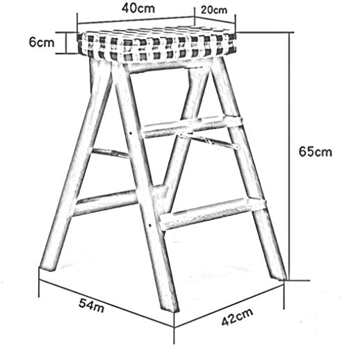 Escalera plegable / taburete silla, de Doble Uso de madera sólida del taburete de paso Domésticos de Cocina Jardín Escalada Taburete alto-portátil Sala seguridad antideslizante Escalera Silla de heces