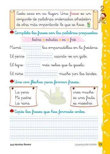 Escribir es divertido si sabes como. Cuaderno 2A / Editorial GEU / 2º Primaria / Mejora la composición escrita / Recomendado como repaso