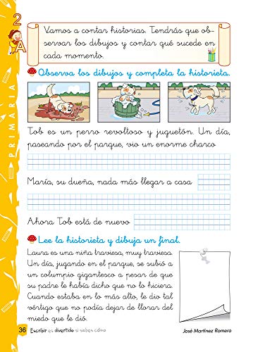 Escribir es divertido si sabes como. Cuaderno 2A / Editorial GEU / 2º Primaria / Mejora la composición escrita / Recomendado como repaso