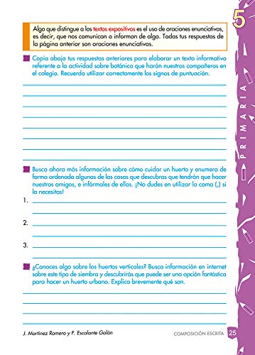 Escribir es divertido si sabes como. Cuaderno 5 / Editorial GEU / 5º Primaria / Mejora la composición escrita / Recomendado como repaso (Niños de 10 a 11 años)