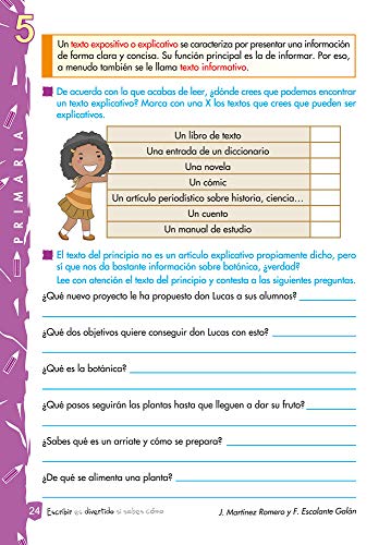 Escribir es divertido si sabes como. Cuaderno 5 / Editorial GEU / 5º Primaria / Mejora la composición escrita / Recomendado como repaso (Niños de 10 a 11 años)