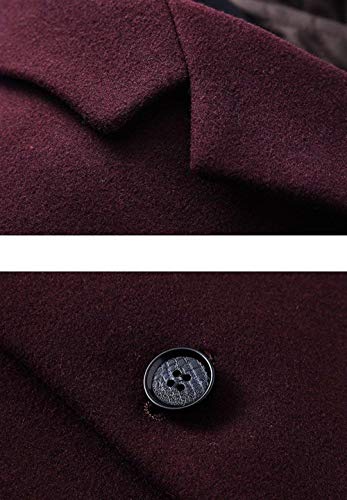 Escudo De Los Hombres Chaqueta Larga De Invierno Otoño Slim Fit Abrigo Cálido Gabardina Outfit Gabardina De Manga Larga Abrigos (Color : Rot, Size : 2XL)