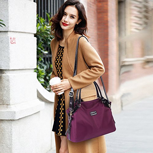 Eshow Bolsa de Mujer Grande de Mano Bolsos de Bandolera a Hombro para Mujeres de Viaje Shopper (Púrpura 01)