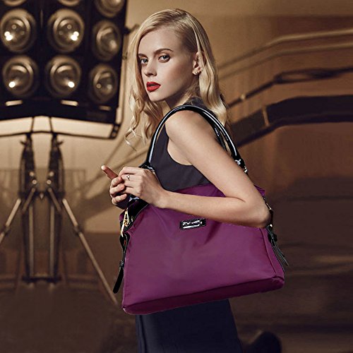 Eshow Bolsa de Mujer Grande de Mano Bolsos de Bandolera a Hombro para Mujeres de Viaje Shopper (Púrpura 01)