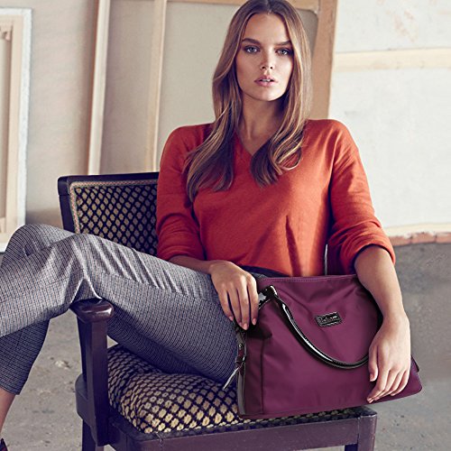 Eshow Bolsa de Mujer Grande de Mano Bolsos de Bandolera a Hombro para Mujeres de Viaje Shopper (Púrpura 01)