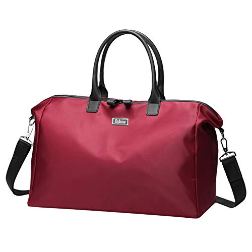 Eshow Bolsa de Viaje Fin de Semana para Mujeres y Hombres Vino Tinto Bolsa de Deporte Totalizador Nylon Gimnasio