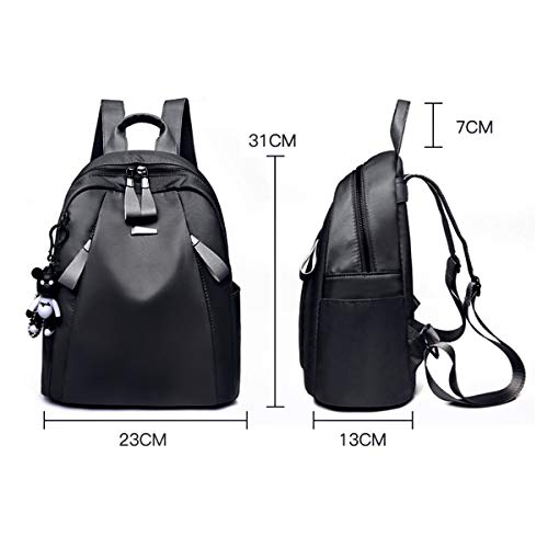 Eshow Mochila Bolso Bandolera Negro para Mujeres y Chicas de Tela Oxford Viaje Casual Escolares Universidad Moda