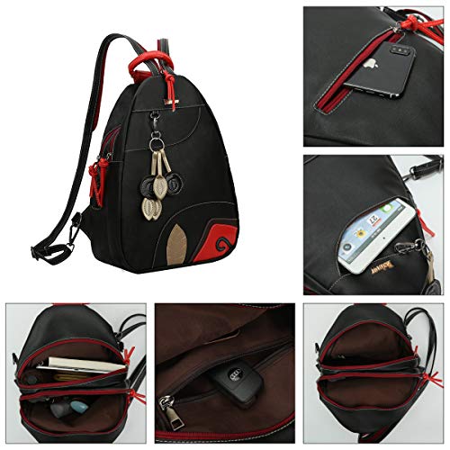 Eshow Mochila Bolso Bandolera para Mujeres y Chicas de PU Bolso Hombro Viaje Casual Escolares Moda