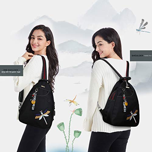 Eshow Mochila Bolso Bandolera para Mujeres y Chicas de Tela Nylon con Puerto de USB Viaje Casual Escolares