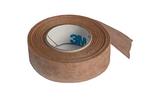 Esparadrapo quirúrgico de microporos de 3 m, hipoalergénico, color marrón, 1,25 cm x 9,1 m, paquete de 1.