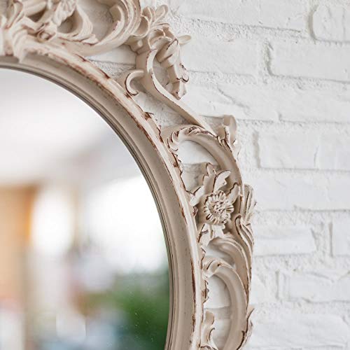 Espejo Cornucopia Ovalado clásico Beige de plástico de 70x50 cm - LOLAhome