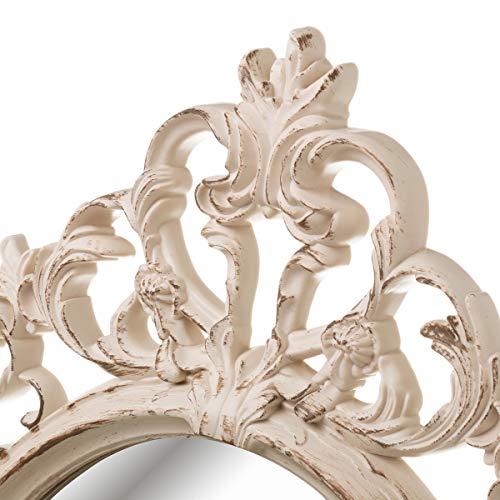 Espejo Cornucopia Ovalado clásico Beige de plástico de 70x50 cm - LOLAhome