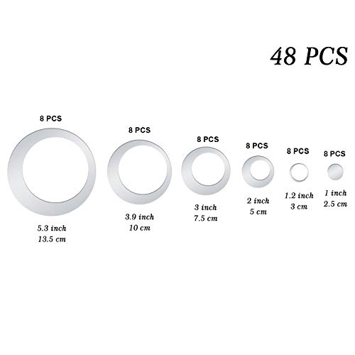 Espejo de Acrílico Desmontable Pegatina de Pared Adornos Decoración para Hogar Sala de Estar Dormitorio (Estilo 8, 48 Piezas)