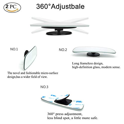 Espejos convexos de punto ciego para vehículos, adhesivos, 2 unidades