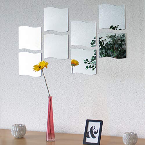 Espejos de pared 20x20cm Conjunto de espejos 8 piezas