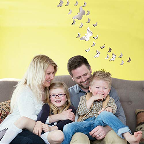 Espejos Pared Decorativos Mariposas Decorativas 3d 30x Mariposa Combinación Decoración del Hogar Plata