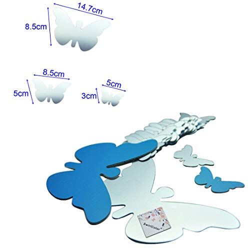 Espejos Pared Decorativos Mariposas Decorativas 3d 30x Mariposa Combinación Decoración del Hogar Plata
