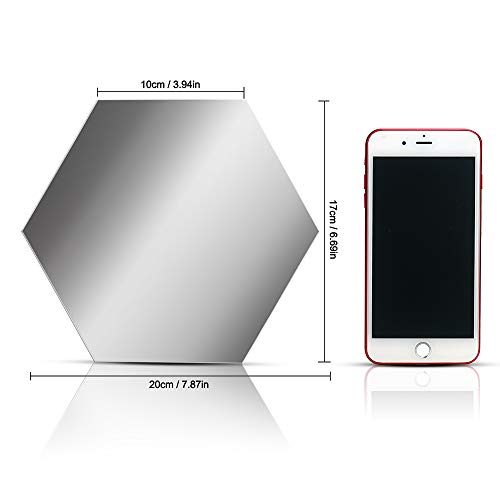 Espejos Pegatinas de Pared Adornos Decoración 12PCS Pegatinas para Espejos Adhesivos de Acrílico Hexagonales Azulejos para Hogar Sala de Estar Dormitorio(20 * 17Cm)