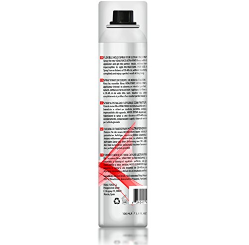 ESPRAY DE FIBRA CAPILAR ULTRA FINÍSIMO FLEXIBLE. Fija las fibras capilares VIDALFORCE y obtén un resultado perfecto, sin grupos y con un acabado imperceptible a otras miradas