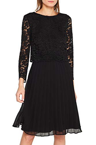 Esprit 109eo1e003 Vestido, Negro (Black 001), 36 (Talla del Fabricante: 34) para Mujer