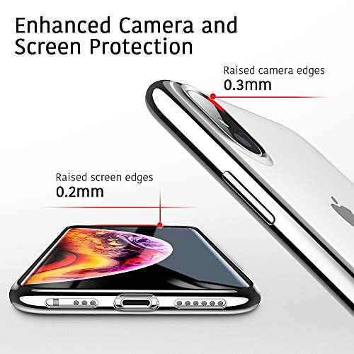ESR Funda para iPhone XS/X, Funda Transparente Suave TPU Gel [Ultra Fina] [Protección a Bordes y Cámara] [Compatible con Carga Inalámbrica] Enjaca Apple Nuevo iPhone XS/X de 5.8” -Plata