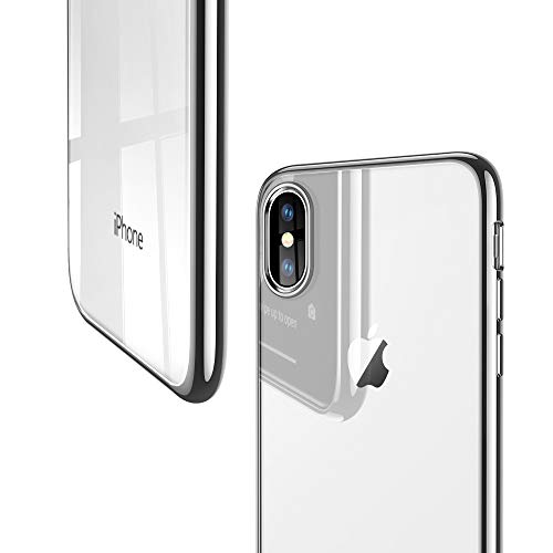 ESR Funda para iPhone XS/X, Funda Transparente Suave TPU Gel [Ultra Fina] [Protección a Bordes y Cámara] [Compatible con Carga Inalámbrica] Enjaca Apple Nuevo iPhone XS/X de 5.8” -Plata