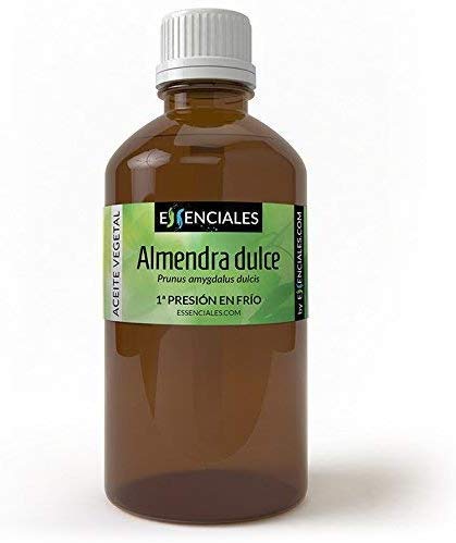 Essenciales - Aceite Vegetal de Almendras Dulces, 100% Puro y Natural, 100 ml | Aceite Vegetal Prunus Amygdalus Dulcis, 1ª Presión Frío