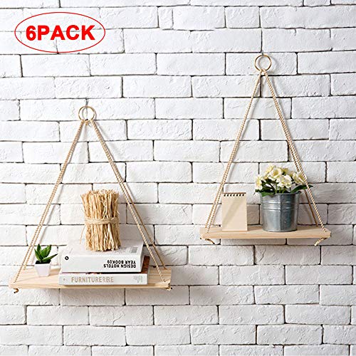 Estanterías flotantes 2 piezas de decoración de la pared Bastidores de honda Estante para almacenamiento de macetas Estante nórdico de la pared del tablero colgante Adornos colgantes