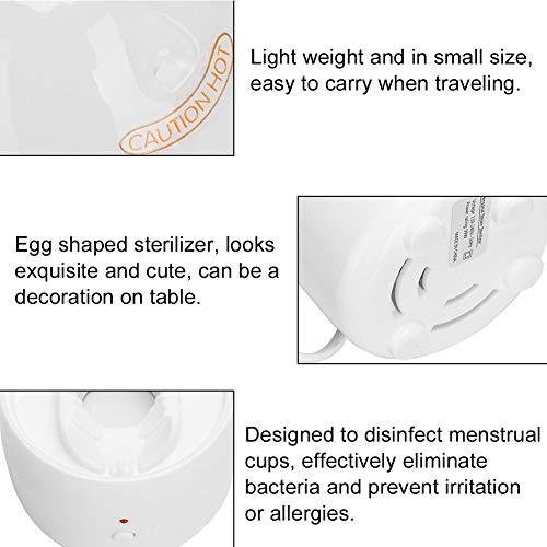 Esterilizador de copa menstrual, limpiador de copa menstrual portátil, limpiador especial de copa menstrual Limpia rápidamente para tazas de menstruación de todos los tamaños(Enchufe de la UE)