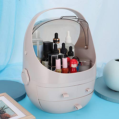 Estuche de almacenamiento de maquillaje para organizador cosmético, caja de almacenamiento de cosméticos rosa, hogar para niñas de dormitorio para mujeres