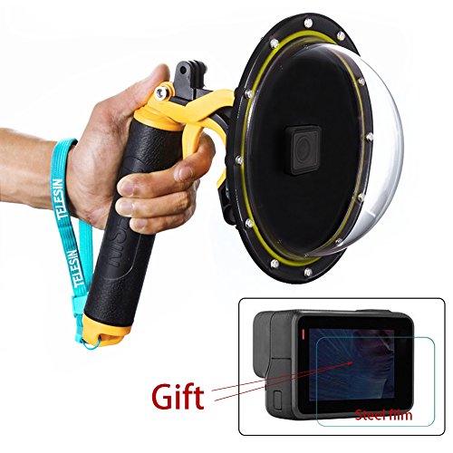 Estuche impermeable con puerto de domo para GoPro Hero 5 6 7 2018, cubierta de lentes con pistola de disparo para accesorios de buceo con lente de cámara GoPro (For GoPro Hero 5 6)