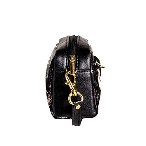 Estuche Negro Blanco Botánico Lirio Flor Pluma Caja De Cuero PU Bolsa De La Bolsa De La Escuela De Papelería Suministros De Viaje Cosméticos Bolsa De Maquill