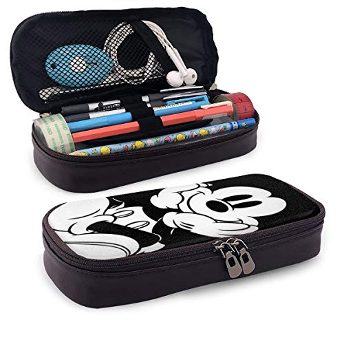 Estuche Para Bolígrafo De Cuero De Gran Capacidad, Estuche Para Estudiantes De Oficina Escolar, Estuche Para Estuche Organizador De Papelería, Bolsa,Disney Mickey Mouse Barbilla