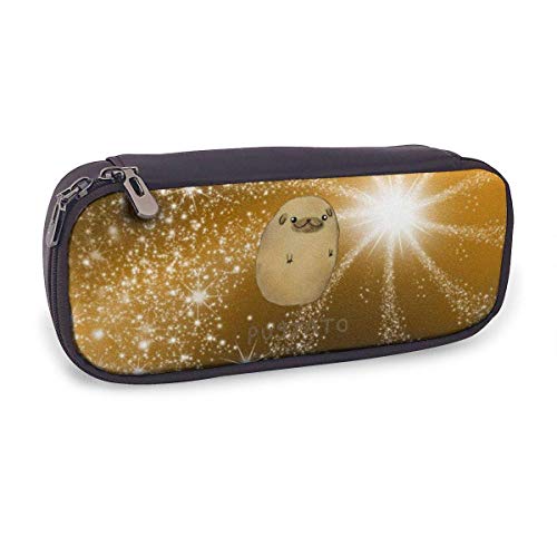 Estuche para lápices de cuero Pugtato con nariz de barro amasado, estuche para lápices de gran capacidad para oficina de collage de escuela secundaria