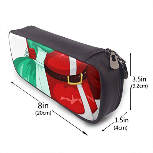 Estuche para lápices Estuche para lápices de gran capacidad Estuche para lápices grande Estuche para maquillaje para escuela adolescente, Sra. Claus besa a Santa en la mejilla y abrazos