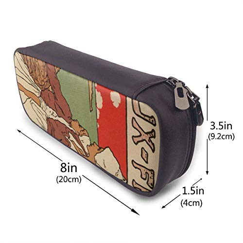 Estuche para lápices publicitario de peces de mar francés vintage, estuche para lápices, organizador de papelería, oficina escolar, bolsa de maquillaje multifunción